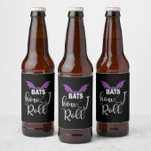 Halloween Bats How I Roll Birthday Bier Etiket (Flessen)