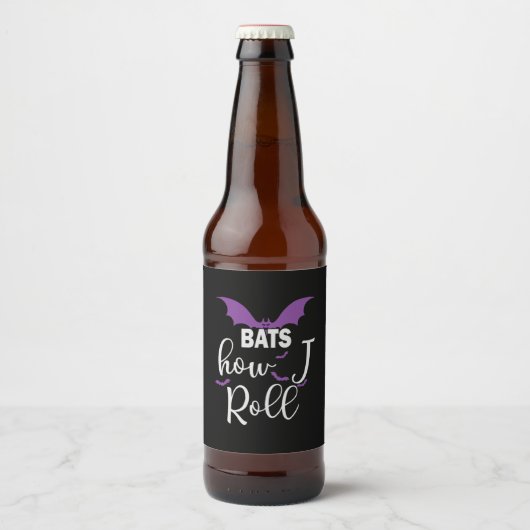 Halloween Bats How I Roll Birthday Bier Etiket (Voorkant)