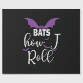 Halloween Bats How I Roll Birthday Cadeaupapier (Vlak)