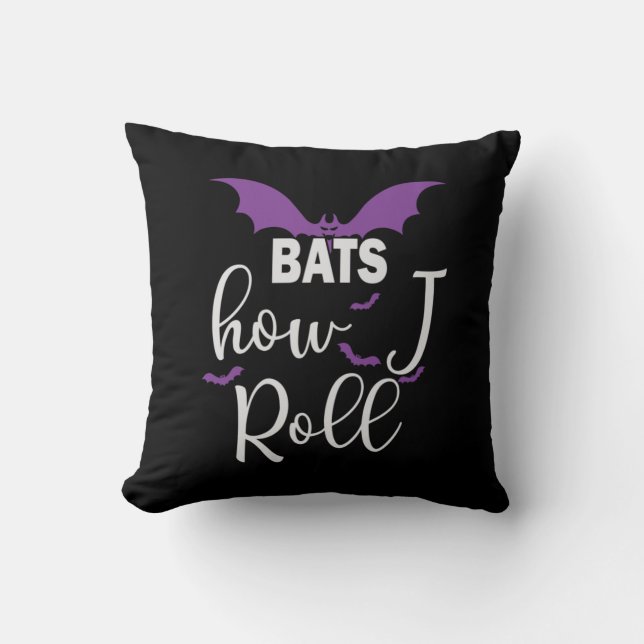 Halloween Bats How I Roll Birthday Kussen (Voorkant)