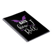 Halloween Bats How I Roll Birthday Notitieboek (Rechterzijde)