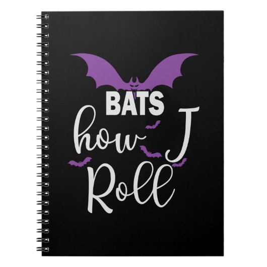 Halloween Bats How I Roll Birthday Notitieboek (Voorkant)