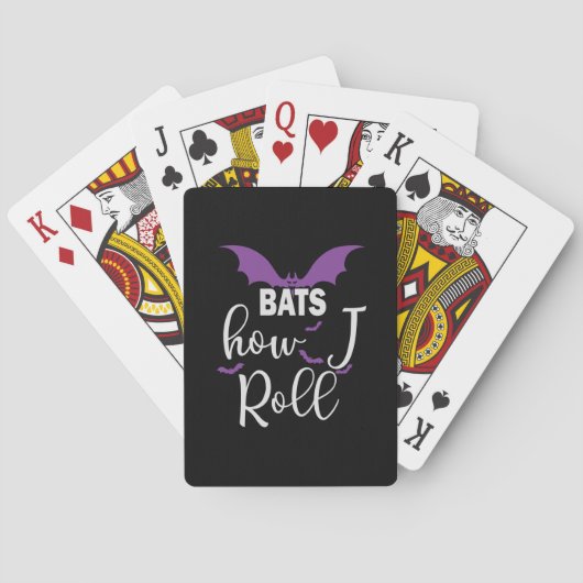Halloween Bats How I Roll Birthday Pokerkaarten (Achterkant)