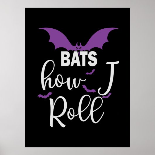 Halloween Bats How I Roll Birthday Poster (Voorkant)