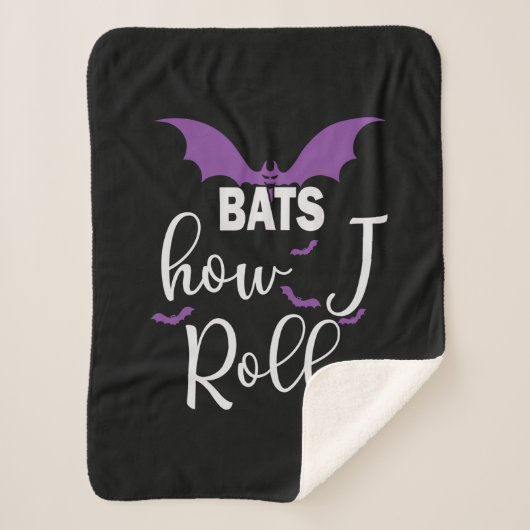 Halloween Bats How I Roll Birthday Sherpa Deken (Voorkant)