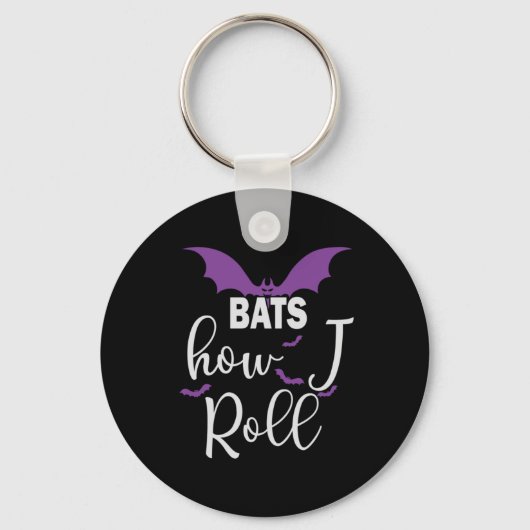 Halloween Bats How I Roll Birthday Sleutelhanger (Voorkant)