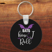 Halloween Bats How I Roll Birthday Sleutelhanger (Voorkant)