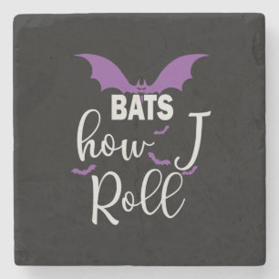 Halloween Bats How I Roll Birthday Stenen Onderzetter