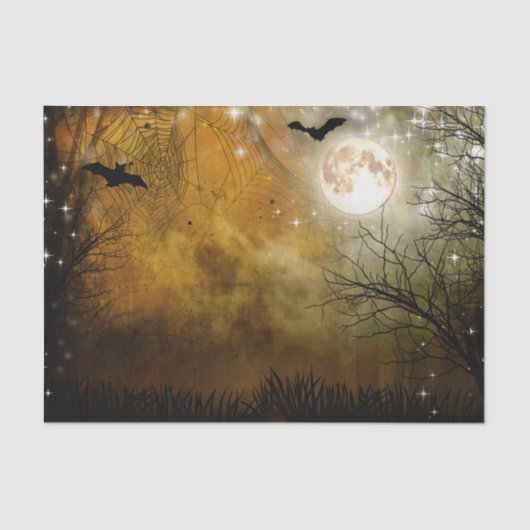 Halloween Bats in Haunted Forest Tissuepapier (Voorkant)