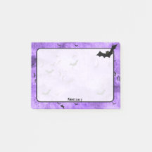 Halloween Bats Jouw naam op Paarse grunge