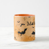 Halloween Bats, Jouw naam op Sinaasappel Mok (Midden)
