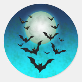 Halloween Bats met maan Ronde Sticker
