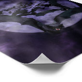 Halloween Bats op Full Moon Night Poster (Hoek)