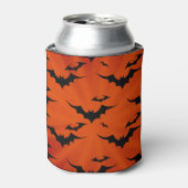 Halloween Bats op Oranje achtergrond Blikjeskoeler (Blikje Voorkant)