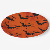 Halloween Bats op Oranje achtergrond Papieren Bordje (Gekanteld)
