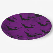 Halloween Bats op Paarse achtergrond Papieren Bordje (Gekanteld)
