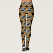 Halloween Bats, Oranje blauw Leggings (Achterkant)