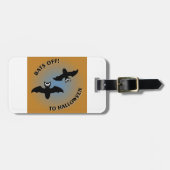 Halloween Bats Oranje Blue Bagagelabel (Voorkant horizontaal)