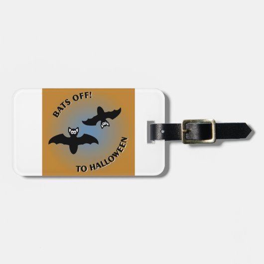 Halloween Bats Oranje Blue Bagagelabel (Voorkant horizontaal)