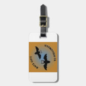 Halloween Bats Oranje Blue Bagagelabel (Voorkant verticaal)