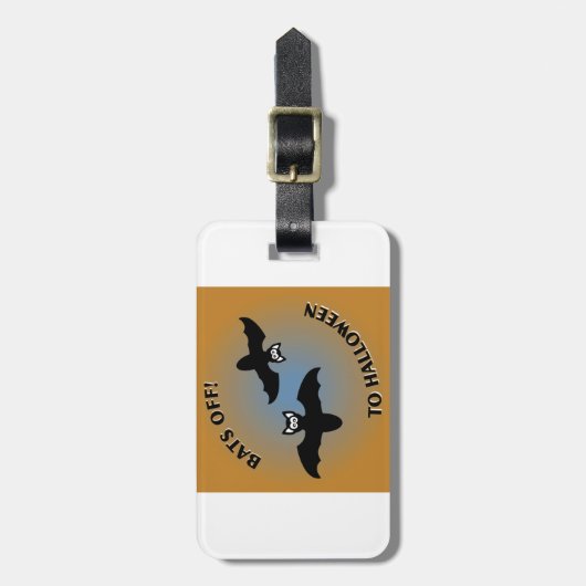 Halloween Bats Oranje Blue Bagagelabel (Voorkant verticaal)