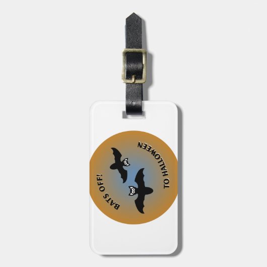 Halloween Bats Oranje Blue Bagagelabel (Voorkant verticaal)