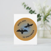 Halloween Bats Oranje Blue Briefkaart (Staand voorkant)