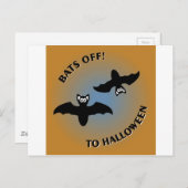 Halloween Bats Oranje Blue Briefkaart (Voorkant / Achterkant)