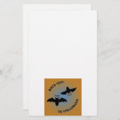 Halloween Bats Oranje Blue Briefpapier (Voorkant / Achterkant)