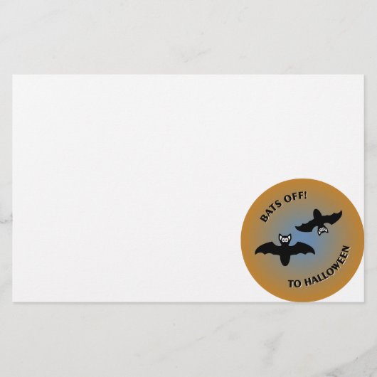 Halloween Bats Oranje Blue Briefpapier (Voorkant)