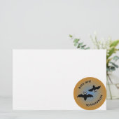 Halloween Bats Oranje Blue Briefpapier (Staand voorkant)