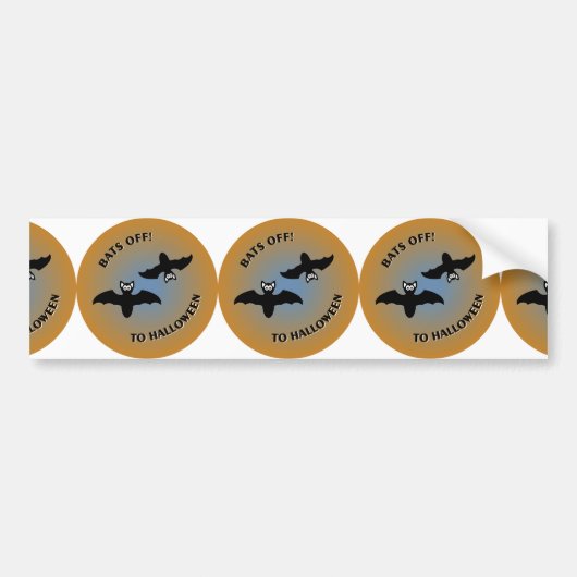 Halloween Bats Oranje Blue Bumpersticker (Voorkant)