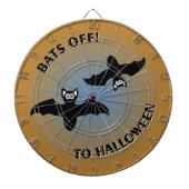 Halloween Bats Oranje Blue Dartbord (Voorkant)