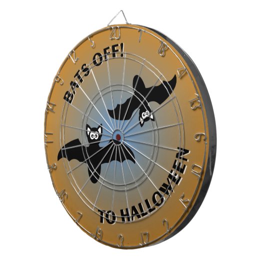 Halloween Bats Oranje Blue Dartbord (Voorkant Rechts)