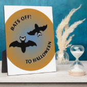 Halloween Bats Oranje Blue Fotoplaat (Zijkant)