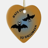 Halloween Bats Oranje Blue Keramisch Ornament (Rechts)