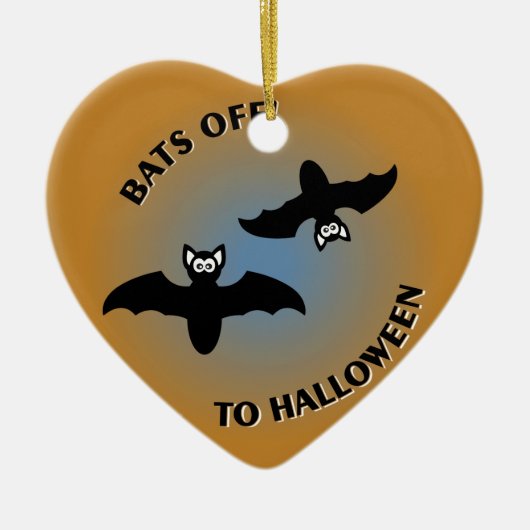 Halloween Bats Oranje Blue Keramisch Ornament (Voorkant)