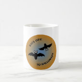 Halloween Bats Oranje Blue Koffiemok (Center)