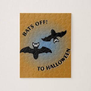 Halloween Bats Oranje Blue Legpuzzel