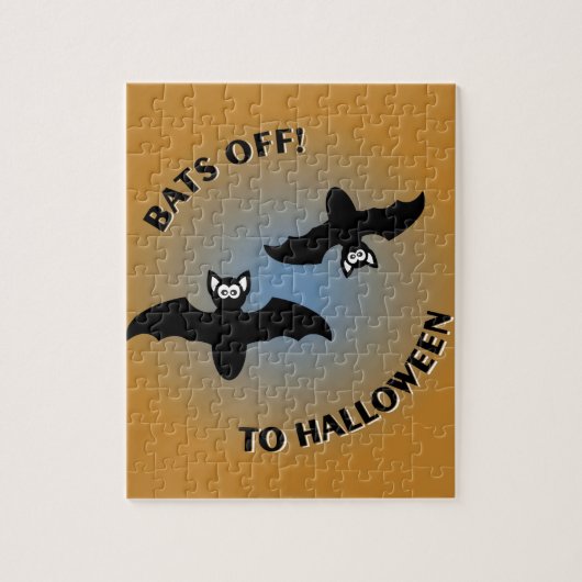 Halloween Bats Oranje Blue Legpuzzel (Verticaal)