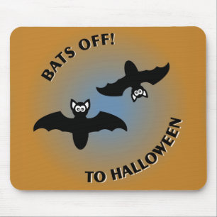 Halloween Bats Oranje Blue Muismat