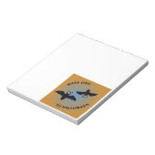 Halloween Bats Oranje Blue Notitieblok (Linkerzijde)