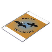 Halloween Bats Oranje Blue Notitieboek (Linkerzijde)