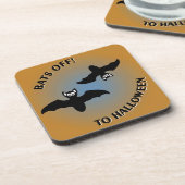 Halloween Bats Oranje Blue Onderzetter (Linkerzijde)