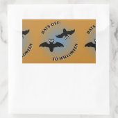 Halloween Bats Oranje Blue Rechthoekige Sticker (Tas)