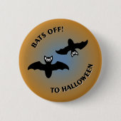 Halloween Bats Oranje Blue Ronde Button 5,7 Cm (Voorkant)