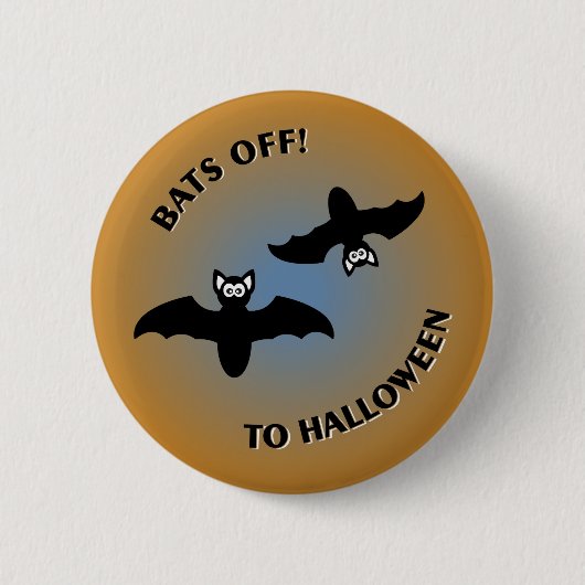 Halloween Bats Oranje Blue Ronde Button 5,7 Cm (Voorkant)
