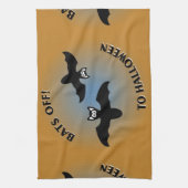 Halloween Bats Oranje Blue Theedoek (Verticaal)