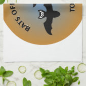 Halloween Bats Oranje Blue Theedoek (Gevouwen)