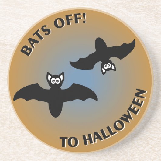 Halloween Bats Oranje Blue Zandsteen Onderzetter (Voorkant)
